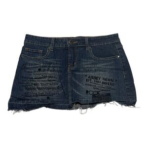 Abbey Dawn Y2K Gothic Navy Denim Mini Skirt Women's 7 (31" Waist)